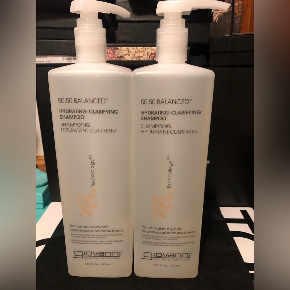 GIOVANNI 50:50 Balanced Hydrating Clarifying Shampoo 33.8 oz 2 bottles